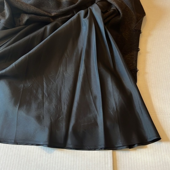 Lena Gabriella-12-Brown& black-asymmetric striped tweed bias cut midi/maxi,dress - Picture 7 of 11